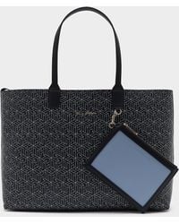 DKNY Donna Nero monogrammed Shopper Tote Handbag 