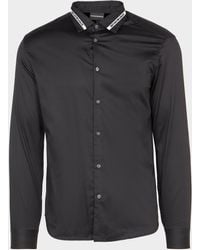 Emporio Armani Logo Collar Shirt - Black