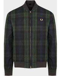 Fred Perry Tartan Bomber Jacket - Green