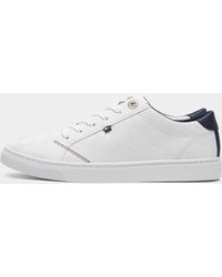 tommy hilfiger perforated leather trainers