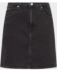 Calvin Klein Tape Denim Skirt - Black