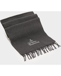 Vivienne Westwood Embroidered Lambswool Scarf - Gray