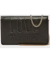 Love Moschino Embossed Logo Crossbody Bag - Black