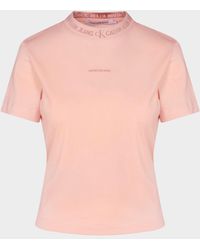 Calvin Klein Neck Logo T-shirt - Pink