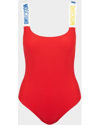 Moschino Swim Tape Suit - Red