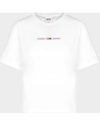 Tommy Hilfiger Linear Crop T-shirt - White