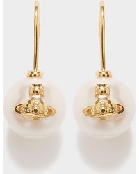 Vivienne Westwood Gia Drop Pearl Earrings - Metallic