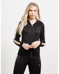 True Religion Stripe Full Zip Hoodie Black