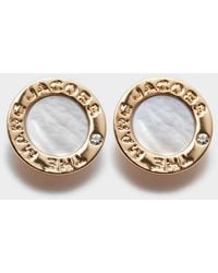 Marc Jacobs Medallion Mother Of Pearl Stud Earrings Gold - Metallic
