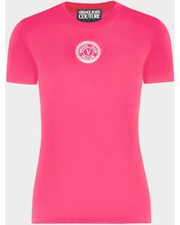 Versace Jeans Couture Small Round Logo T-shirt - Pink