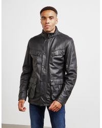 barbour black leather jacket