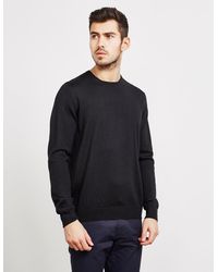 Gran Sasso Crew Neck Knit Sweater - Online Exclusive - Black