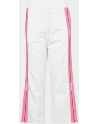 MSGM Pink Stripe Cropped sweatpants - White