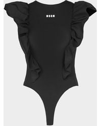 MSGM Frill Bodysuit - Black