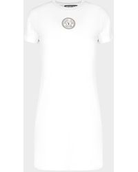 Versace Jeans Couture Small Round Logo T-shirt Dress - White