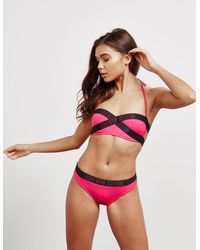 Calvin Klein Tape Bikini Top - Pink