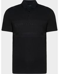 Armani Exchange Embroidered Front Logo Polo Shirt - Black