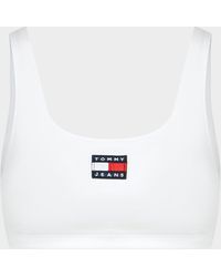 Tommy Hilfiger Denim Cropped Badge Cami in White | Lyst