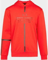 red armani exchange hoodie