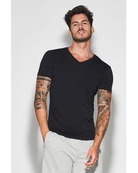 Tezenis V-neck Stretch-cotton T-shirt - Black