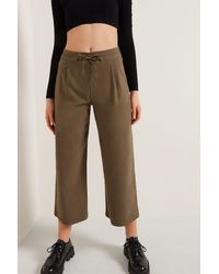 Tezenis Cropped Canvas Drawstring Trousers - Green
