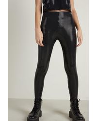 Tezenis High-waist Sequin Leggings - Black