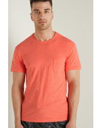 Tezenis Baumwoll-t-shirt mit brusttasche - Orange
