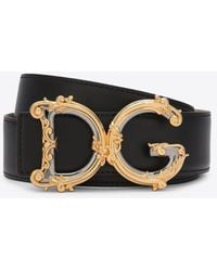 Dolce & Gabbana - Logo Leather Belt - Lyst