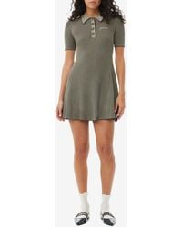 Ganni - Rib Knit Mini Polo T-Shirt Dress - Lyst