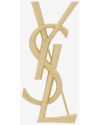 Saint Laurent - Cassandre Wrapped Cord Brooch - Lyst