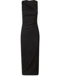 Versace - Draped Midi Dress With Cut-Out - Lyst