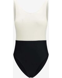 Ami Paris - Two-Tone One-Piece Swimsuit - Lyst