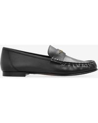 Chloé - Logo Plaque Leather Loafers - Lyst