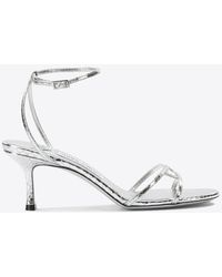 Jimmy Choo - Leo 100 Metallic Leather Sandals - Lyst