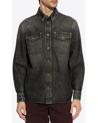 Versace - Button-Up Denim Jacket - Lyst