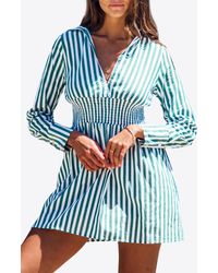 Les Canebiers - Vignes Elastic Waist Striped Mini Dress - Lyst