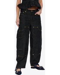 Ganni - Washed Straight-Leg Jeans - Lyst