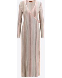Missoni - Sequin Embellished Striped Maxi Wrap Dress - Lyst