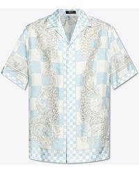 Versace - Contrasto Silk Bowling Shirt - Lyst