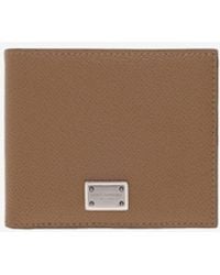 Dolce & Gabbana - Logo Plate Leather Bi-Fold Wallet - Lyst