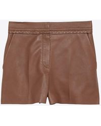 Fendi - Straight-Cut Mini Leather Shorts - Lyst