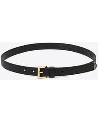 Prada - Triangle Logo Saffiano Leather Belt - Lyst