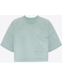 Bottega Veneta - V Pocket Cropped T-Shirt - Lyst