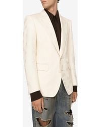 Dolce & Gabbana - Logo Jacquard Single-Breasted Blazer - Lyst