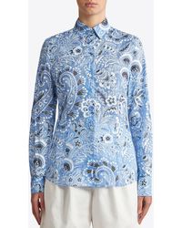 Etro - Long-Sleeved Button-Up Floral Shirt - Lyst