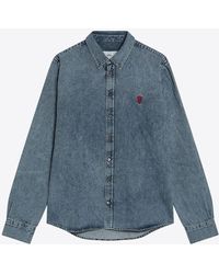 Ami Paris - Ami De Coeur Long-Sleeved Denim Shirt - Lyst