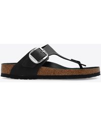 Birkenstock - Black 'gizeh Big Buckle' Slides - Lyst