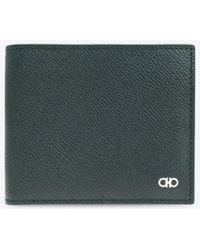 Ferragamo - Gancini Grained Leather Bi-Fold Wallet - Lyst