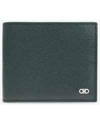 Ferragamo - Gancini Grained Leather Bi-Fold Wallet - Lyst