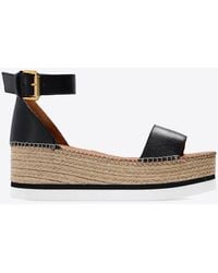 See By Chloé - Glyn 70 Wedge Leather Sandals - Lyst